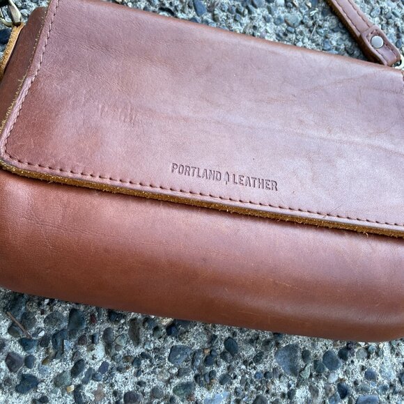Portland Leather Brown Crossbody Bag - Picture 1 of 7